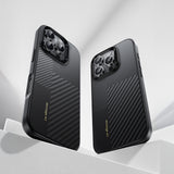 Apple iPhone 16 Pro Max Kılıf Karbon Fiber M-safe Şarj Özellikli Kamera Kontrol Butonlu Benks Hybrid ArmorPro Montage Kevlar Kapak