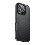 Apple iPhone 16 Pro Max Kılıf Karbon Fiber M-safe Şarj Özellikli Kamera Kontrol Butonlu Benks Hybrid ArmorPro Montage Kevlar Kapak