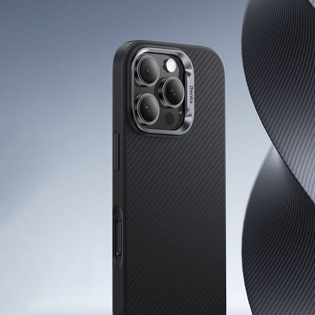 Apple iPhone 16 Pro Max Kılıf Karbon Fiber M-safe Şarj Özellikli Benks Hybrid ArmorPro 600D Kevlar Kapak