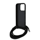 Apple iPhone 16 Pro Max Kılıf Karl Lagerfeld Orjinal Lisanslı Askı İpli Taşlı KL Yazılı Crossbody Cord Kapak