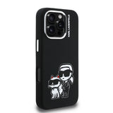 Apple iPhone 16 Pro Max Kılıf Karl Lagerfeld Orjinal Lisanslı Karl & Choupette Sketch Logo Sililkon Kapak