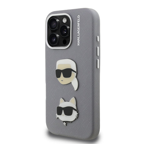 Apple iPhone 16 Pro Max Kılıf Karl Lagerfeld Orjinal Lisanslı K&C Heads Pin Kapak