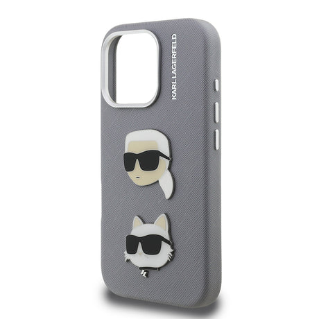 Apple iPhone 16 Pro Max Kılıf Karl Lagerfeld Orjinal Lisanslı K&C Heads Pin Kapak