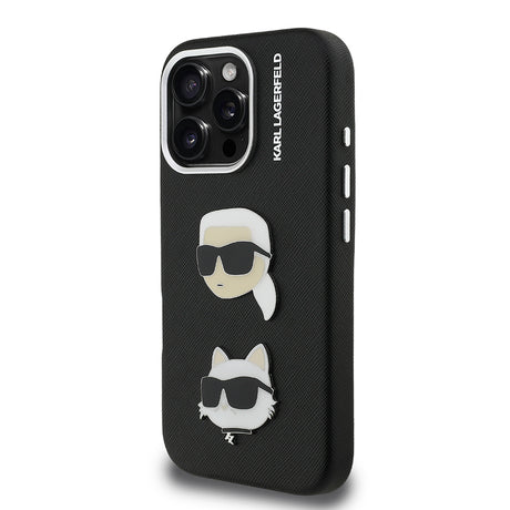 Apple iPhone 16 Pro Max Kılıf Karl Lagerfeld Orjinal Lisanslı K&C Heads Pin Kapak