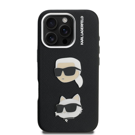 Apple iPhone 16 Pro Max Kılıf Karl Lagerfeld Orjinal Lisanslı K&C Heads Pin Kapak