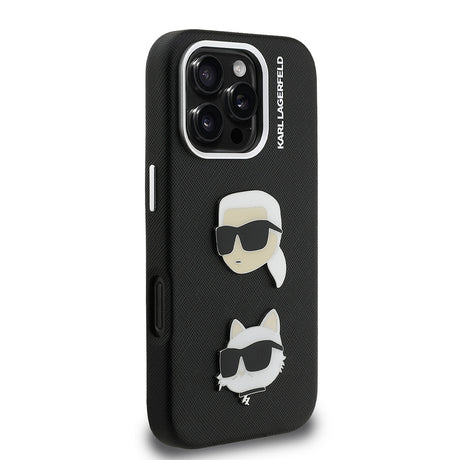 Apple iPhone 16 Pro Max Kılıf Karl Lagerfeld Orjinal Lisanslı K&C Heads Pin Kapak