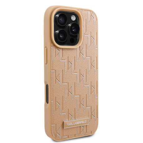 Apple iPhone 16 Pro Max Kılıf Karl Lagerfeld Orjinal Lisanslı M-safe Şarj Özellikli KL Yazılı Hot Stamp Kapak