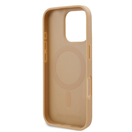 Apple iPhone 16 Pro Max Kılıf Karl Lagerfeld Orjinal Lisanslı M-safe Şarj Özellikli KL Yazılı Hot Stamp Kapak