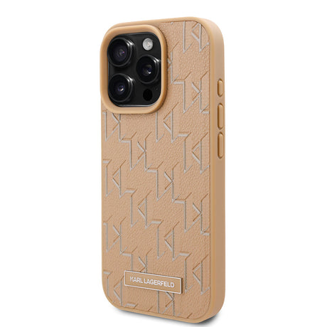 Apple iPhone 16 Pro Max Kılıf Karl Lagerfeld Orjinal Lisanslı M-safe Şarj Özellikli KL Yazılı Hot Stamp Kapak