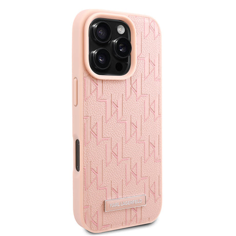 Apple iPhone 16 Pro Max Kılıf Karl Lagerfeld Orjinal Lisanslı M-safe Şarj Özellikli KL Yazılı Hot Stamp Kapak