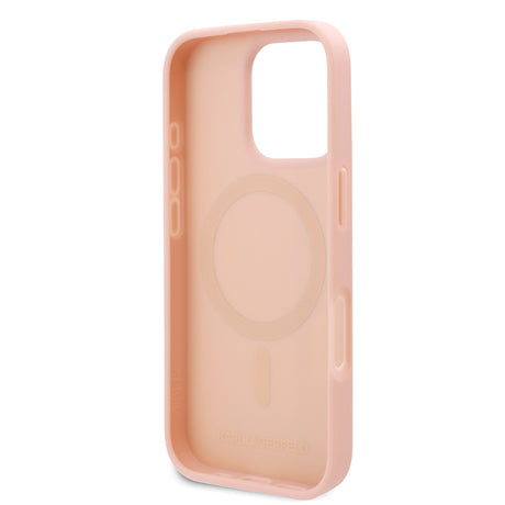 Apple iPhone 16 Pro Max Kılıf Karl Lagerfeld Orjinal Lisanslı M-safe Şarj Özellikli KL Yazılı Hot Stamp Kapak