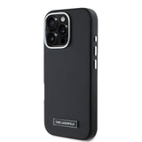 Apple iPhone 16 Pro Max Kılıf Karl Lagerfeld Orjinal Lisanslı M-safe Şarj Özellikli Metal Kamera ve Buton Tasarımlı Plaka Logolu PU Deri Kapak