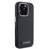Apple iPhone 16 Pro Max Kılıf Karl Lagerfeld Orjinal Lisanslı M-safe Şarj Özellikli Metal Kamera ve Buton Tasarımlı Plaka Logolu PU Deri Kapak