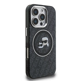 Apple iPhone 16 Pro Max Kılıf Karl Lagerfeld Orjinal Lisanslı Parlayan Simli Karl & Choupette Heads Kapak