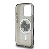 Apple iPhone 16 Pro Max Kılıf Karl Lagerfeld Orjinal Lisanslı Parlayan Simli Karl & Choupette Sketch Logo Kapak