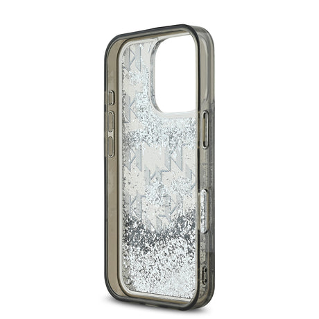 Apple iPhone 16 Pro Max Kılıf Karl Lagerfeld Orjinal Lisanslı Simli KL Yazılı Monogram Gradient Kapak