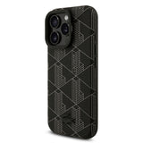 Apple iPhone 16 Pro Max Kılıf Lacoste Orjinal Lisanslı M-safe Şarj Özellikli Standlı PU Deri Karışık Monogram Desenli Kapak