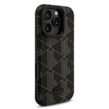 Apple iPhone 16 Pro Max Kılıf Lacoste Orjinal Lisanslı M-safe Şarj Özellikli Standlı PU Deri Karışık Monogram Desenli Kapak