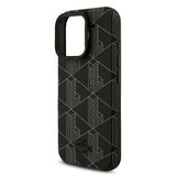 Apple iPhone 16 Pro Max Kılıf Lacoste Orjinal Lisanslı M-safe Şarj Özellikli Standlı PU Deri Karışık Monogram Desenli Kapak