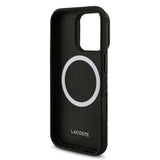 Apple iPhone 16 Pro Max Kılıf Lacoste Orjinal Lisanslı M-safe Şarj Özellikli Standlı PU Deri Karışık Monogram Desenli Kapak