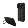 Apple iPhone 16 Pro Max Kılıf Lacoste Orjinal Lisanslı M-safe Şarj Özellikli Standlı PU Deri Karışık Monogram Desenli Kapak