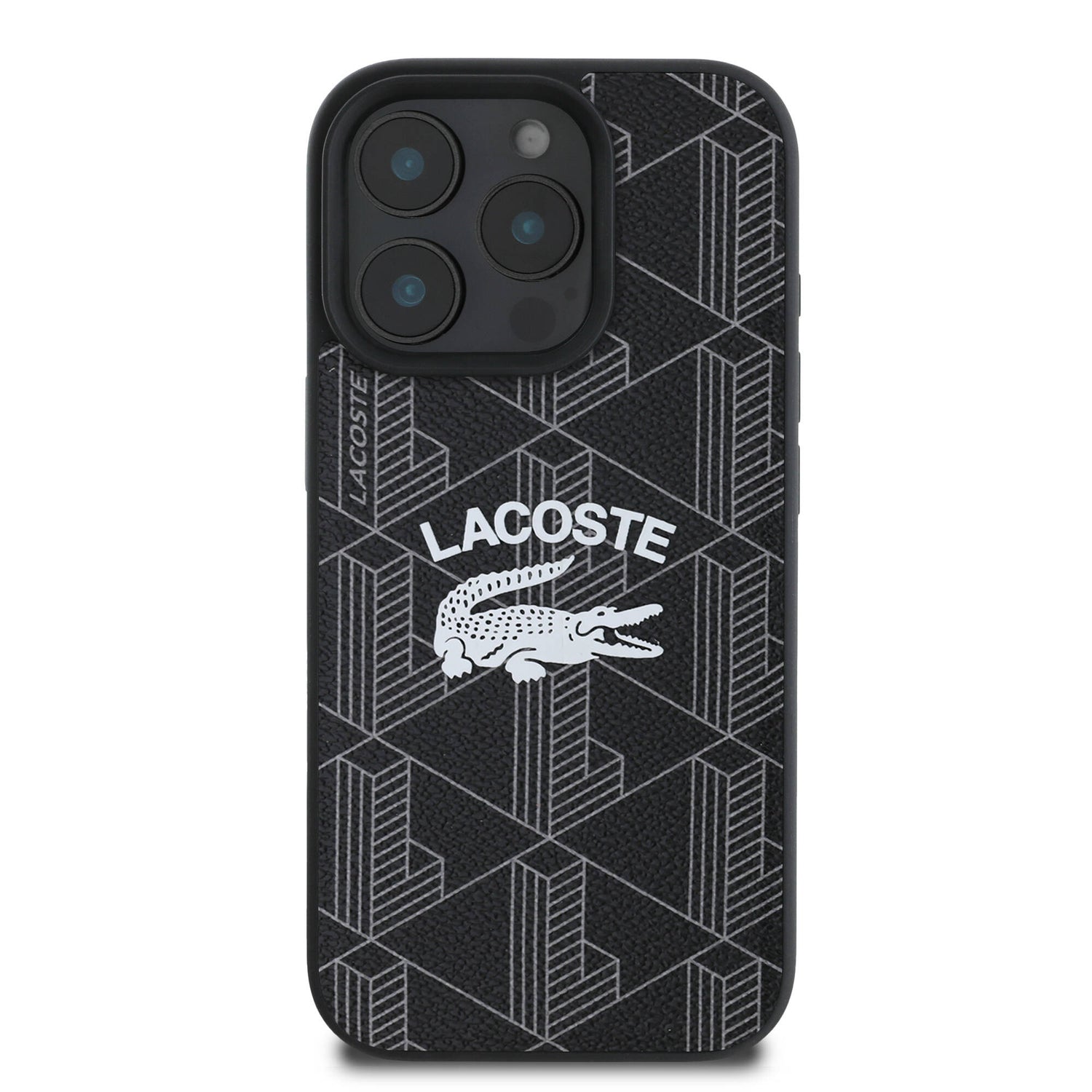 Apple iPhone 16 Pro Max Kılıf Lacoste Orjinal Lisanslı M-safe Şarj Özellikli Mono Vintage Logo Kapak