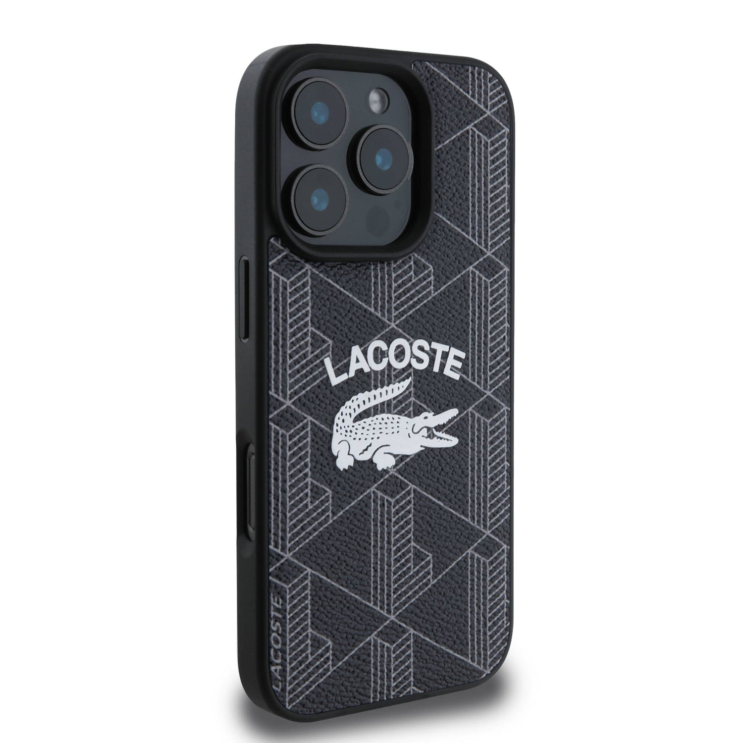 Apple iPhone 16 Pro Max Kılıf Lacoste Orjinal Lisanslı M-safe Şarj Özellikli Mono Vintage Logo Kapak