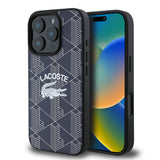 Apple iPhone 16 Pro Max Kılıf Lacoste Orjinal Lisanslı M-safe Şarj Özellikli Mono Vintage Logo Kapak