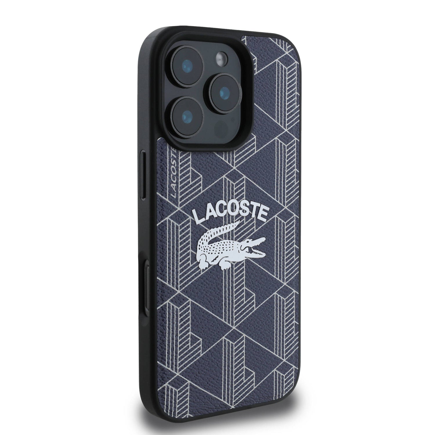 Apple iPhone 16 Pro Max Kılıf Lacoste Orjinal Lisanslı M-safe Şarj Özellikli Mono Vintage Logo Kapak