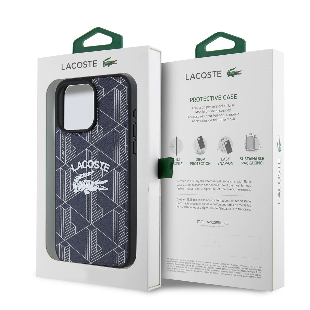 Apple iPhone 16 Pro Max Kılıf Lacoste Orjinal Lisanslı M-safe Şarj Özellikli Mono Vintage Logo Kapak