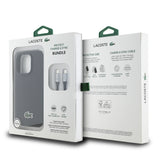 Apple iPhone 16 Pro Max Kılıf Lacoste Orjinal Lisanslı PU Pike Desenli Arka Yüzey İkonik Timsah Dokuma Logolu Kapak + Type-C Kablo 1.5m