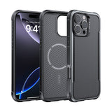 Apple iPhone 16 Pro Max Kılıf M-safe Şarj Özellikli Airbagli Raptic Apex Serisi Karbon Fiber Tasarımlı Kapak