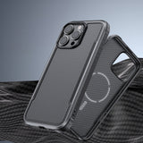Apple iPhone 16 Pro Max Kılıf M-safe Şarj Özellikli Airbagli Raptic Apex Serisi Karbon Fiber Tasarımlı Kapak