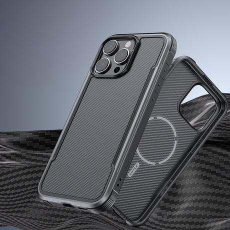 Apple iPhone 16 Pro Max Kılıf M-safe Şarj Özellikli Airbagli Raptic Apex Serisi Karbon Fiber Tasarımlı Kapak