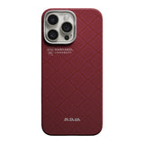Apple iPhone 16 Pro Max Kılıf M-safe Şarj Özellikli Aramid Karbon Fiber Pitaka Harvard University Serisi Kapak