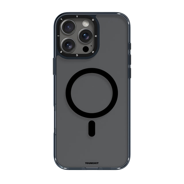 Apple iPhone 16 Pro Max Kılıf M-safe Şarj Özellikli Cam Arka Yüzey TPU Youngkit Gemstone Clear Serisi Kapak
