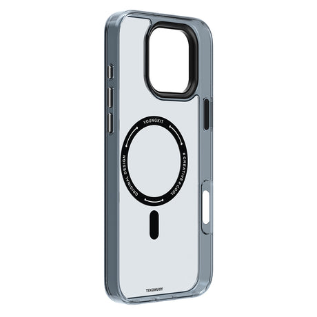 Apple iPhone 16 Pro Max Kılıf M-safe Şarj Özellikli Cam Arka Yüzey TPU Youngkit Gemstone Clear Serisi Kapak