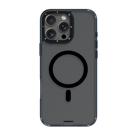 Apple iPhone 16 Pro Max Kılıf M-safe Şarj Özellikli Cam Arka Yüzey TPU Youngkit Gemstone Clear Serisi Kapak