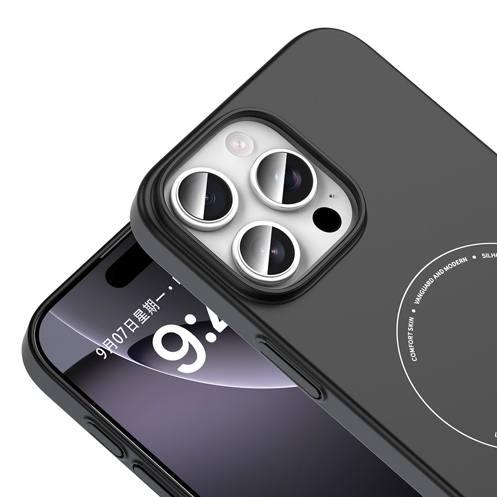 Apple iPhone 16 Pro Max Kılıf M-Safe Şarj Özellikli Kamera Korumalı Zore Elio Sert PC Kapak