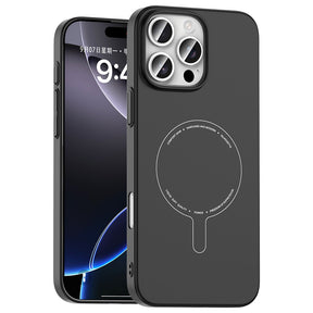 Apple iPhone 16 Pro Max Kılıf M-Safe Şarj Özellikli Kamera Korumalı Zore Elio Sert PC Kapak