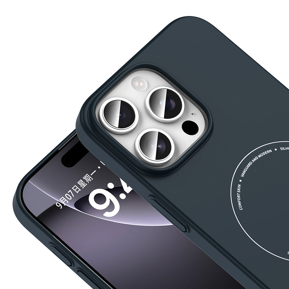 Apple iPhone 16 Pro Max Kılıf M-Safe Şarj Özellikli Kamera Korumalı Zore Elio Sert PC Kapak