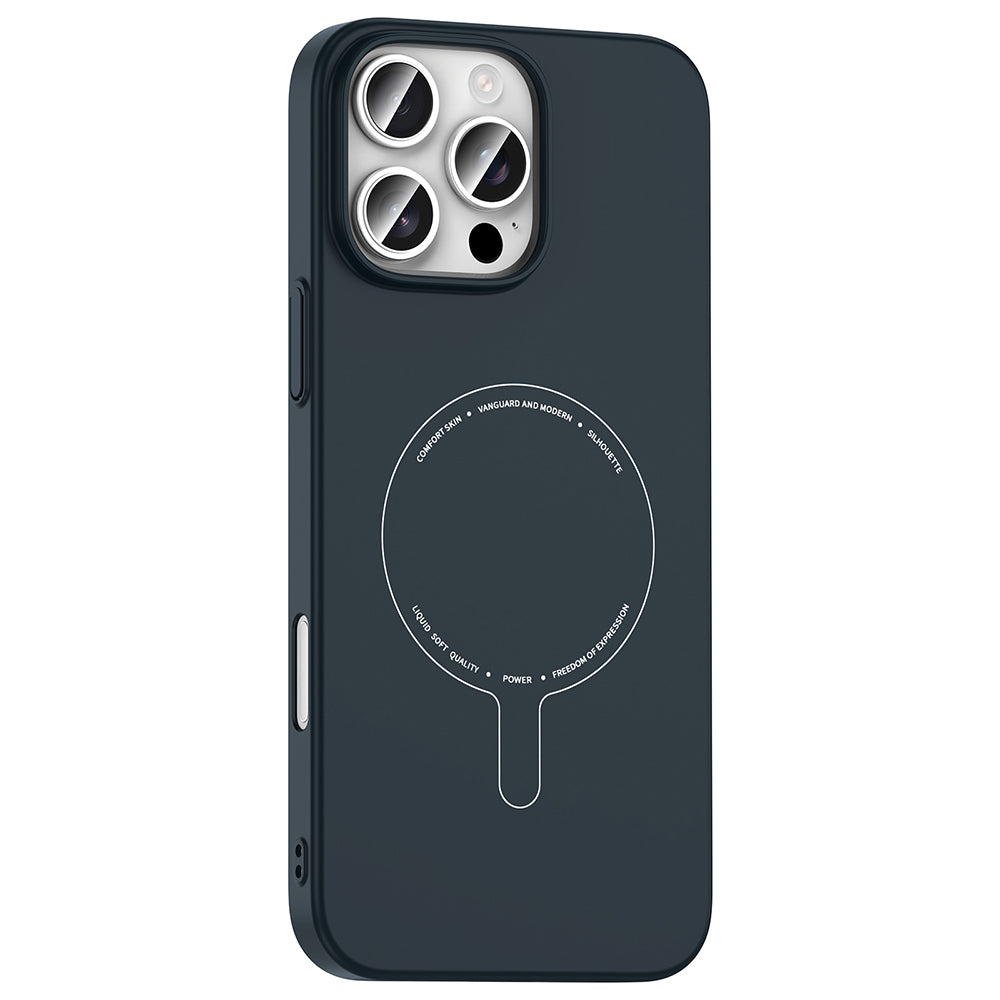 Apple iPhone 16 Pro Max Kılıf M-Safe Şarj Özellikli Kamera Korumalı Zore Elio Sert PC Kapak