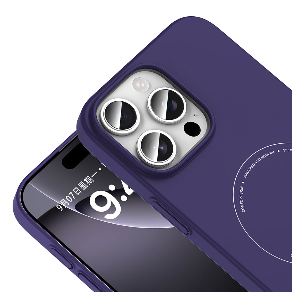 Apple iPhone 16 Pro Max Kılıf M-Safe Şarj Özellikli Kamera Korumalı Zore Elio Sert PC Kapak