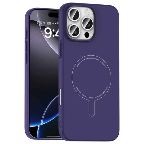 Apple iPhone 16 Pro Max Kılıf M-Safe Şarj Özellikli Kamera Korumalı Zore Elio Sert PC Kapak