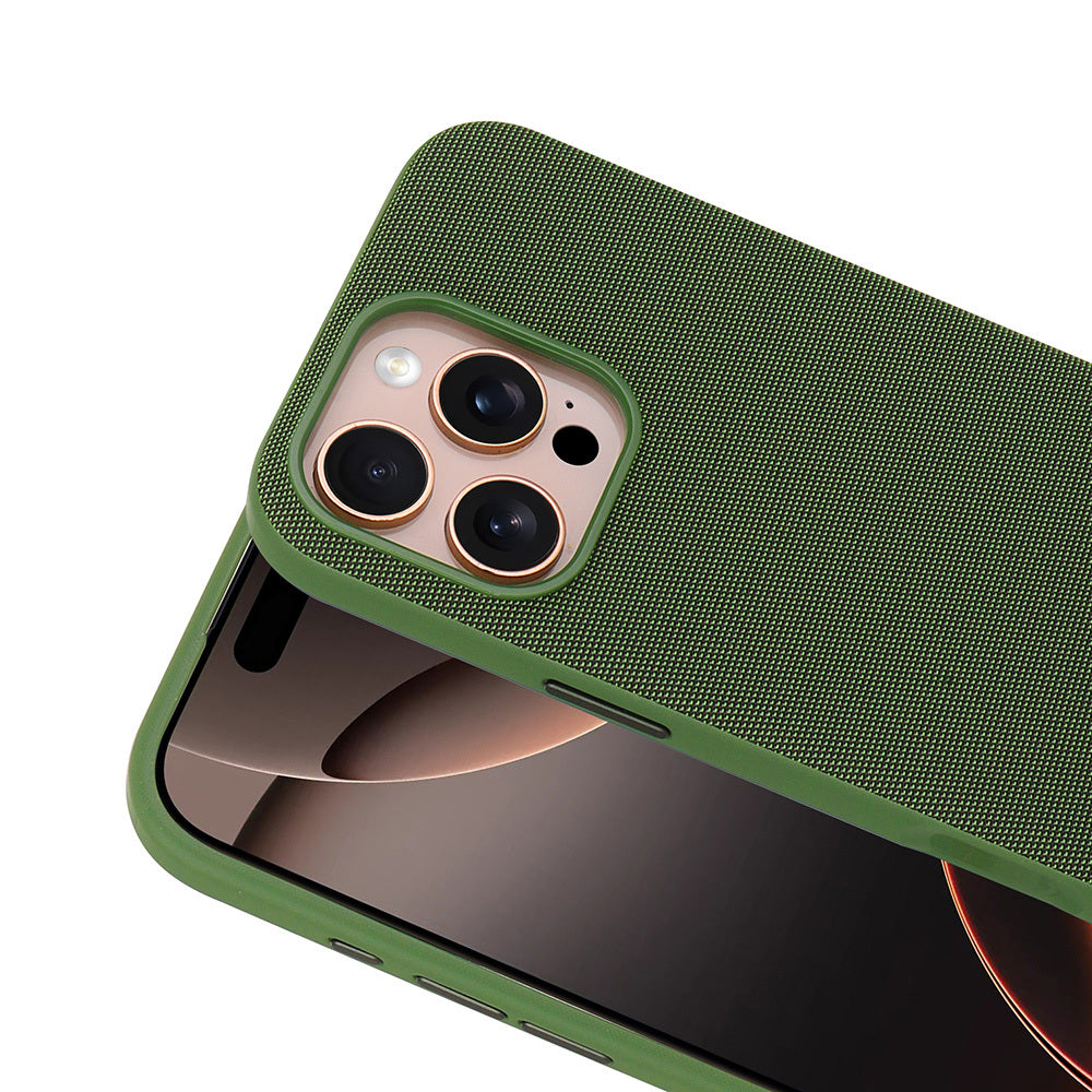 Apple iPhone 16 Pro Max Kılıf M-Safe Şarj Özellikli Kumaş Tasarımlı Zore Miami Sert PC Kapak