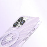 Apple iPhone 16 Pro Max Kılıf M-Safe Şarj Özellikli Orjinal Swarovski Taşlı Zore Paris Rovix Sert PC Kapak