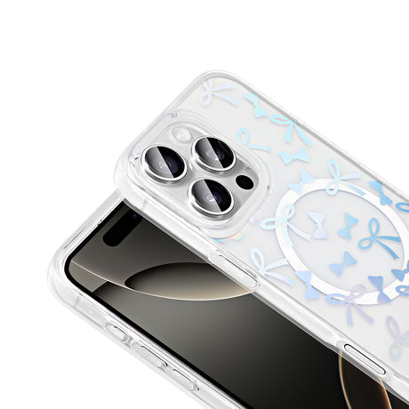 Apple iPhone 16 Pro Max Kılıf M-Safe Şarj Özellikli Şeffaf Zore Folk Sert Kapak