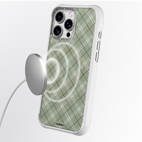 Apple iPhone 16 Pro Max Kılıf M-safe Şarj Özellikli Youngkit Argyle Serisi Kapak