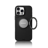 Apple iPhone 16 Pro Max Kılıf M-safe Şarj Özellikli 360° Standlı Basit Mat Deri Desenli Youngkit Tech Leather Serisi Kapak