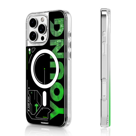 Apple iPhone 16 Pro Max Kılıf M-safe Şarj Özellikli Airbagli Çift Katmanlı Youngkit Future Streamer Serisi Kapak